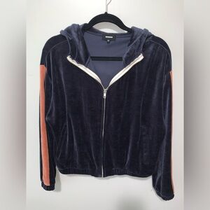 Monrow Midnight Blue Velour Hoodie